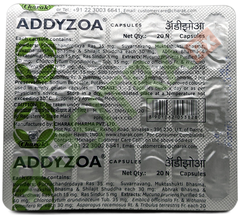 PositraRx Your Local Online Pharmacy CHARAK ADDYZOA CAPSULE